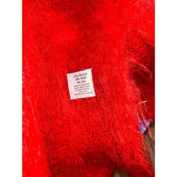 Mohair Wool Old Money Scandi Academia Red Orange Made England Shaw One Side - Picture 5 of 8